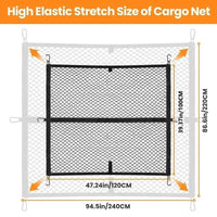Elastic Car Trunk Storage Net Bag - Universal Vehicle Cargo Organizer Mesh Pocket for Luggage and Groceries