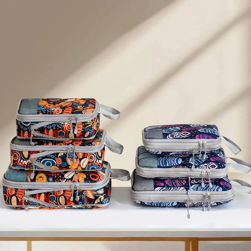 Printed Compression Travel Storage Bag Foldable