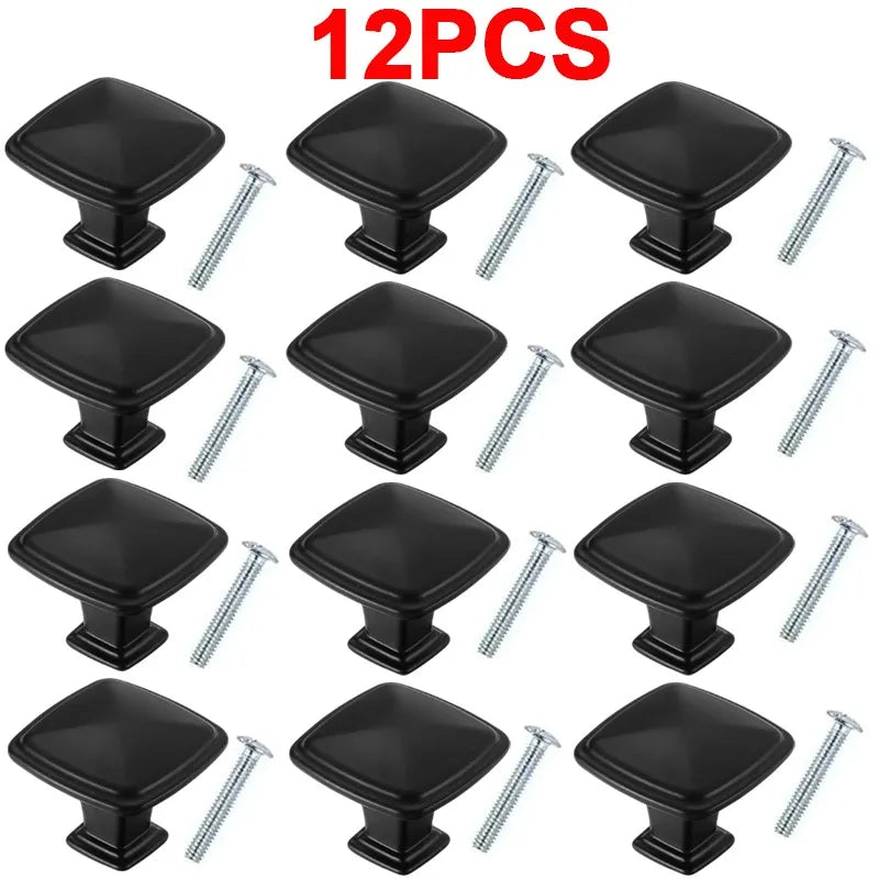 12Pcs Solid Door Knobs Cabinet Handles Cupboard Drawer Furniture Kitchen DIY