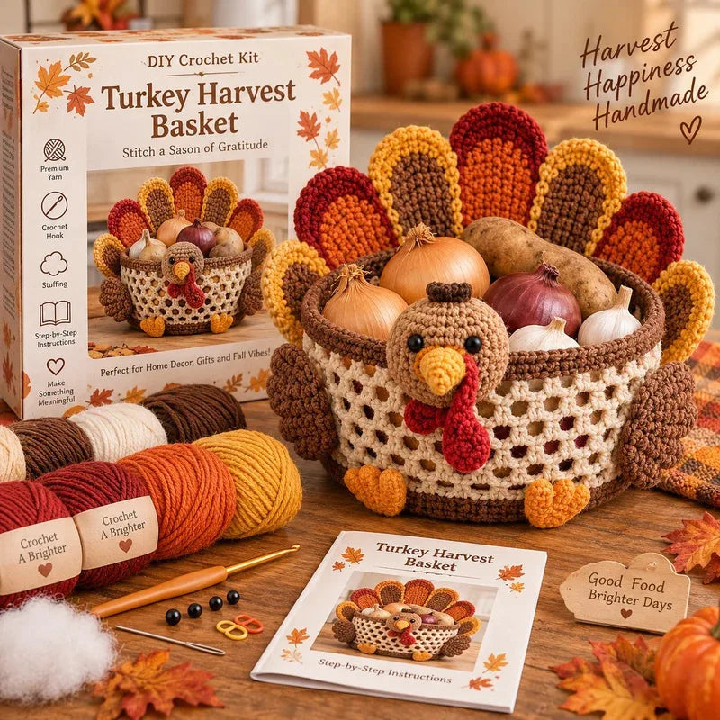 Autumn Basket Crochet DIY Material Package