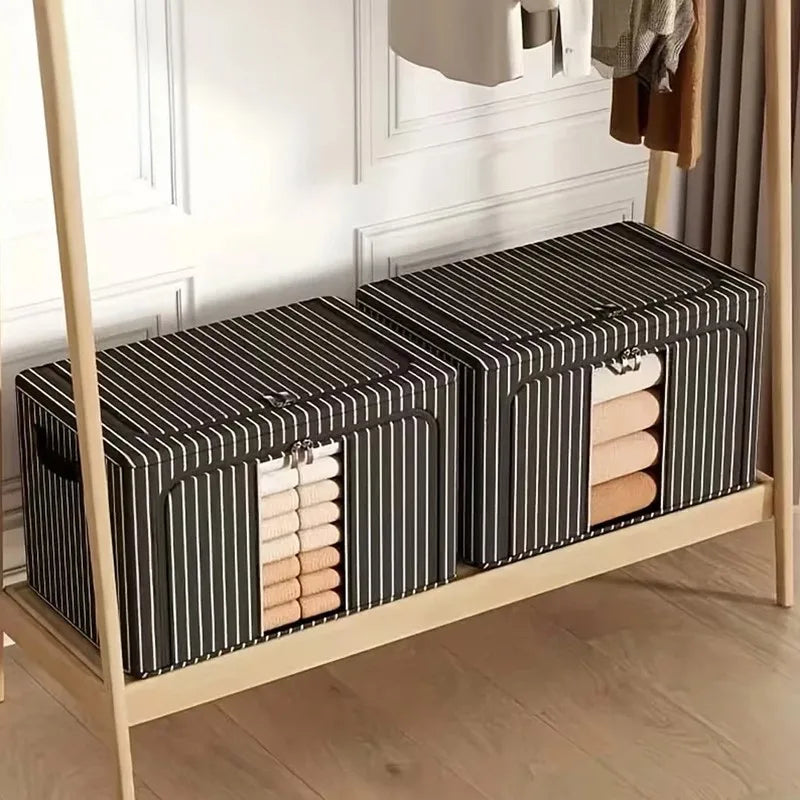 2Pcs 1 0 0L Folding Storage Box For Clothes Wardrobe Organizer Tidy Heavy Duty