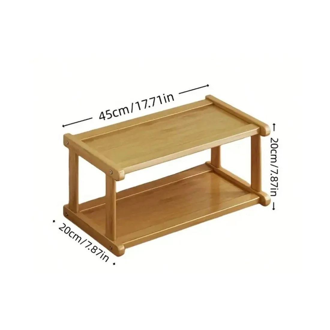 2 Tier Spice Rack Coffee Station Organizer Wooden Kitchen Countertop Organizer